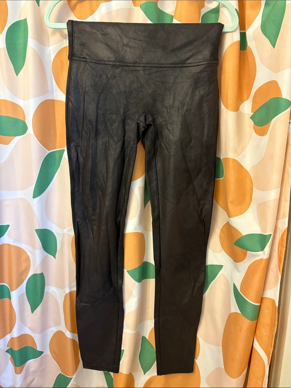 SPANX Black Faux Leather-Look Leggings